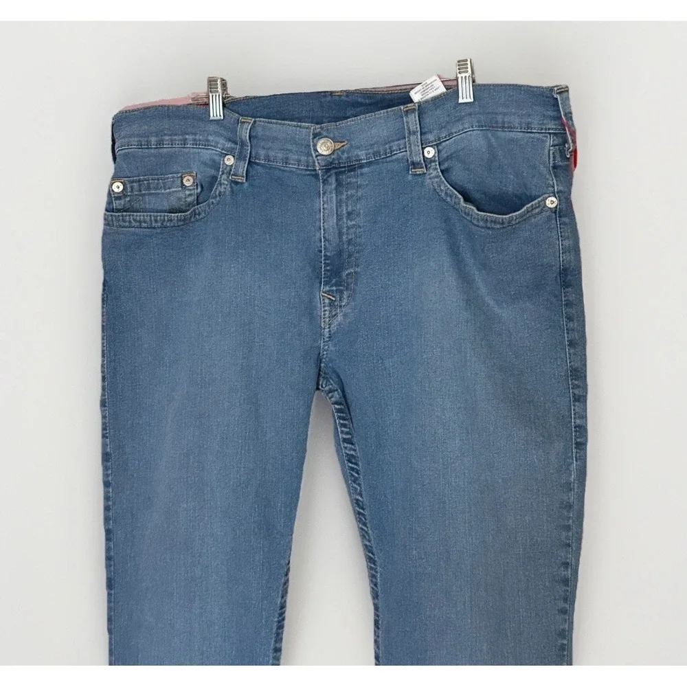 NWOT True Religion Ricky Relaxed Straight Jeans Men 40 Light Y2K Denim 42x30